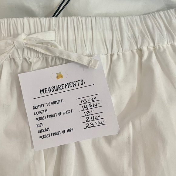 NWT!! WEWOREWHAT Tie Waist Shorts White Poplin Pockets Elastic Waist Large - Picture 16 of 16